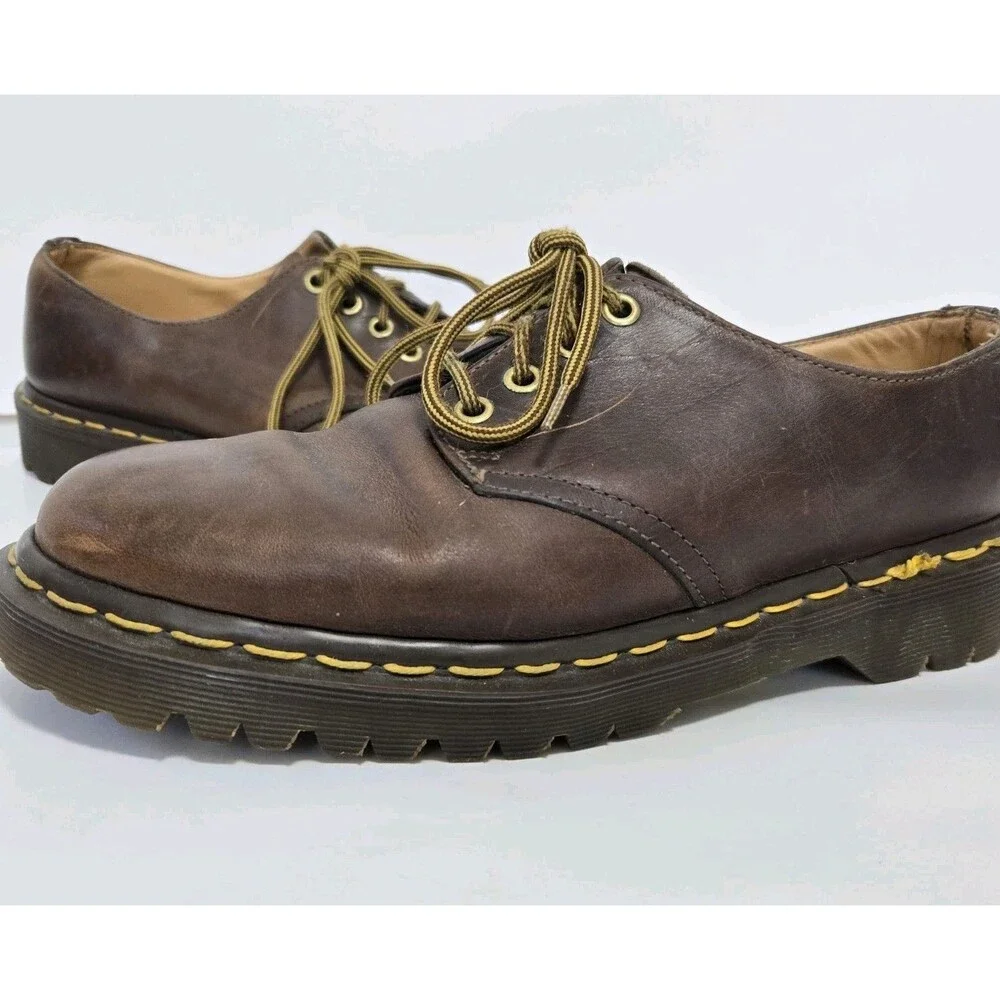 Dr Martens Shoes Mens 7 1561/59 Brown Leather Made In England Oxfords Preppy